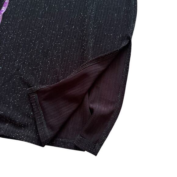 Vintage Chesley Dress Womens Small Black Shimmer Midi Slip Cowl Neck Party Y2K - Picture 12 of 15